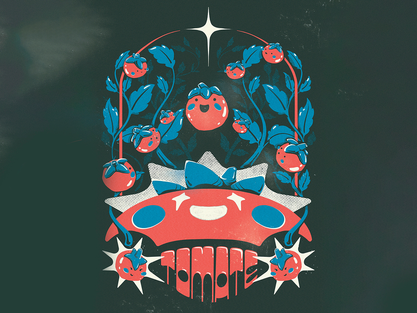 Tomato T-Shirt art cover event fair gig poster illustration merch noise poster retro sky space surreal t shirt texture vintage