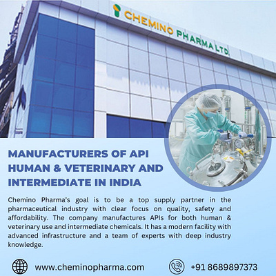 Manufacturers of APIs & Intermediate - Chemino Pharma apihuman apis branding chemical solvents intermediate manufacuring pharma api company pharma api manufacturer pharmaceutical pharmaceutical api manufacturer pharmaceutical products supplier veterinary