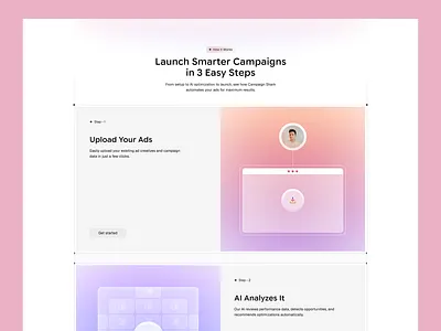 Launch Smarter Campaigns ads advertisement advertising campaign how it works process social media step web design website design