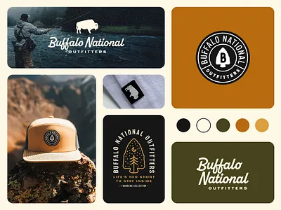 Buffalo Natio apparel arrowhead badge brand design brand guidelines branding buffalo business hat hats identity illustration logo logo design logo designer nature outdoors shane harris startup visual identity