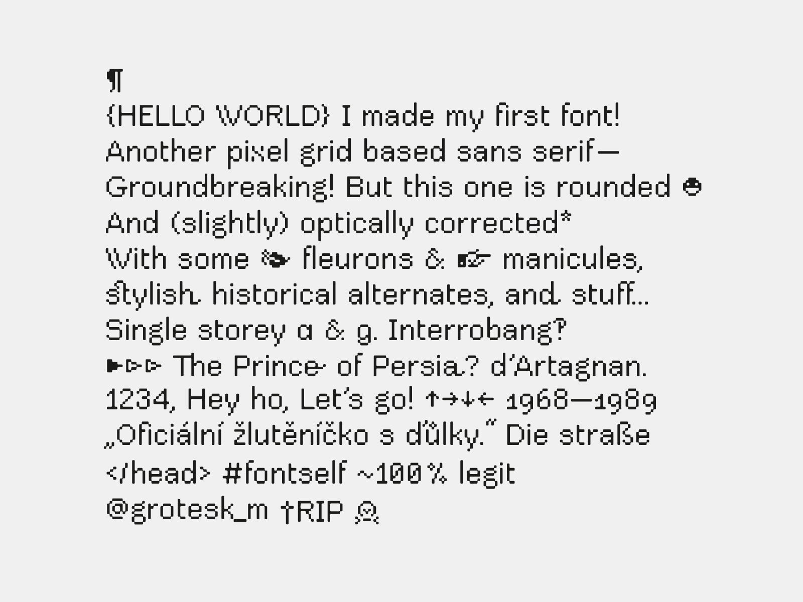 Example of Grotesk Grotesk Typeface