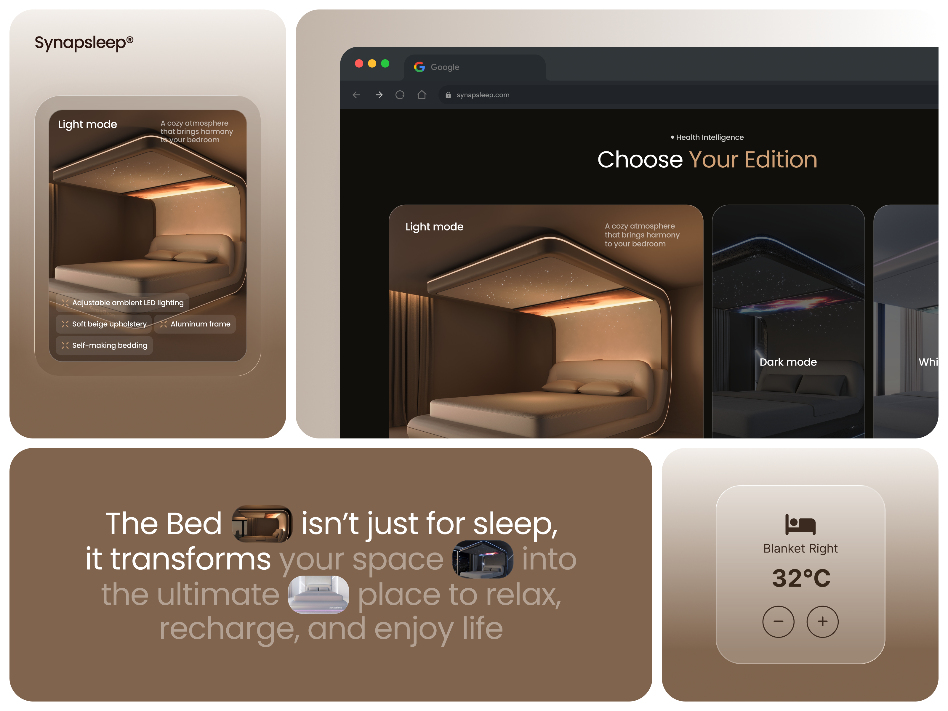 Synapsleep | AI Sleep Intelligence & Lifestyle Ecosystem ai b2b figma framer landing page redesign responsive design saas startup ui ux webdesign webflow website website design wordpress