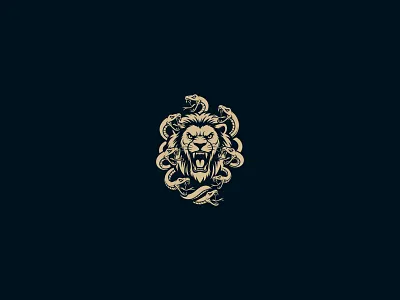 Medusa Lion Logo aggressive emblem ancient curse logo berserker symbol branding branding mythical dark mythos divine fury gorgon medusa gorgonus logo greek legend mark logo medusa son monstrous figure myth creature logo serpent warrior snake hair design vengeful beast wrath identity
