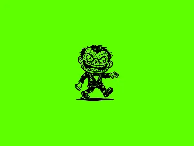 Zombie Logo angular bold branding design face gaming geometric halloween head horror icon identity illustratio logo mark mascot sharp symbol vector zombie