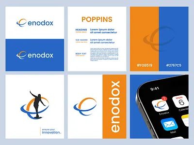 Enodox | Logo & Visual Identity Design app icon brand guidelines branding corporate identity design graphic design logo logo design minimalist modern logo startup tech branding typography visual identity