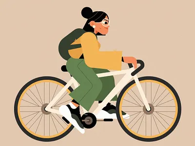 Riding at ease. 🚲🌿 character characters cycle design dribbble illustration illustrator