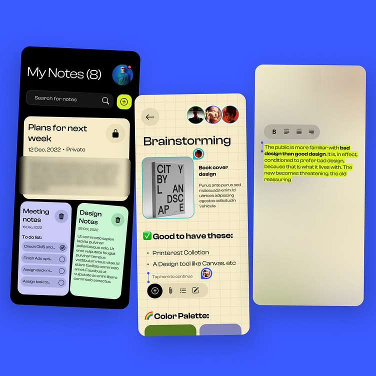 Notes App Design - UI Design by Salah Mouktadir on Dribbble
