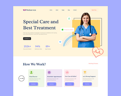 Mediservice Website Landing Page interface design landing page ui ux medical website mediservice website web app web ui ux web user interface website design website ui