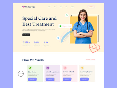 Mediservice Website Landing Page interface design landing page ui ux medical website mediservice website web app web ui ux web user interface website design website ui