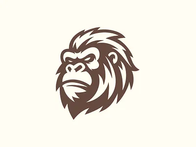 Fierce Gorilla Head Logo angry animal ape beast fierce gorilla face gorilla head illustration mammal mascot monkey power primate proud sport team strong vector logo wild wildlife zoo