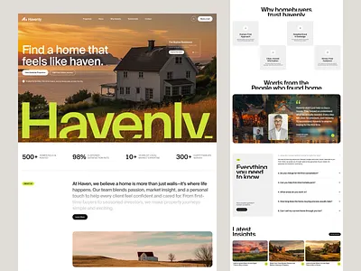 Havently - Modern Real Estate Landing Page clean ui design inspiration figma homepage interface design landing page minimal design modern design property listing property website real estate real estate ui real estate website responsive design saas design ui design uiux ux design web design website design