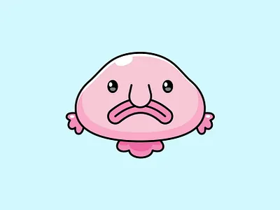 BlobFish animal blobfish cartoon character cute funny illustration jaysx1 mascot sea vector