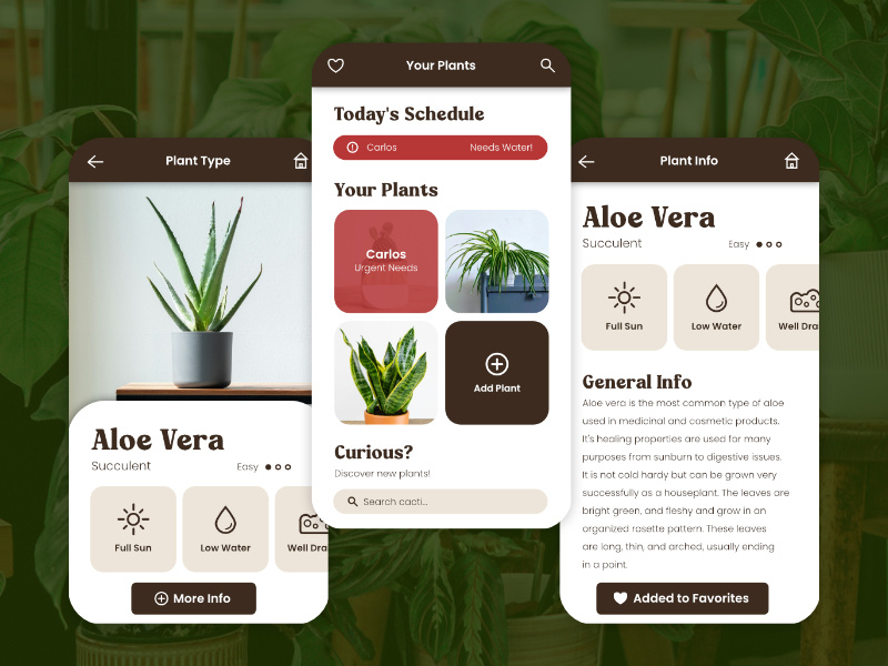Plant Care App UI Exploration app design plant care plants ui