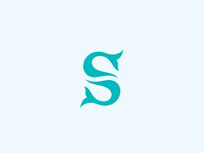 Sea Fish Letter S Logo Design balance beauty brand fish icon illustration initial s letter s logo monogram nature sea spa stream swim symbol sync synergy tail vector logo wave