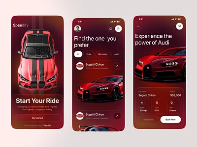 Luxury Car Booking App UI/UX automotive car app car marketplace interface luxury car booking app luxury ui mobile mobile app product service startup ui ux