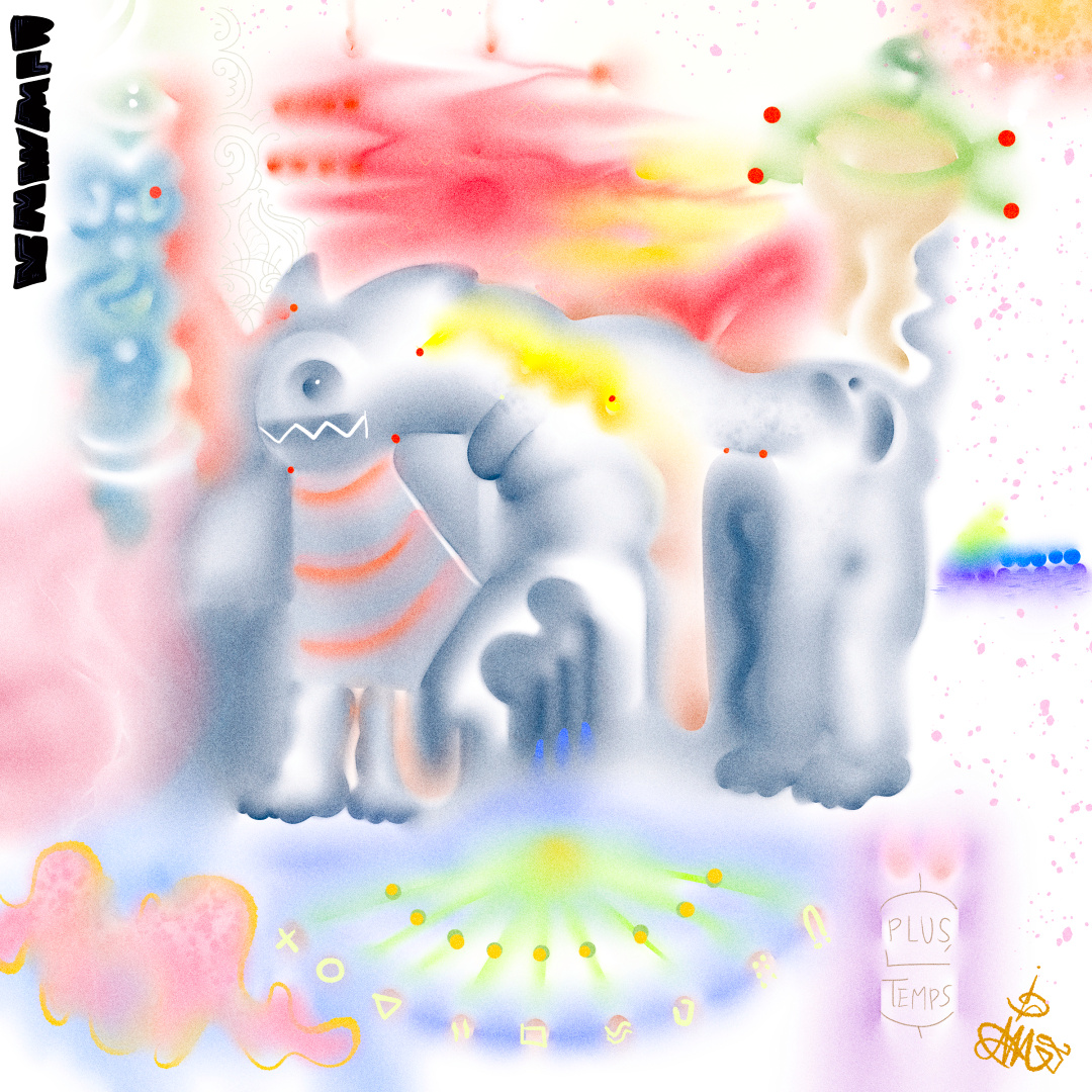 "Out of Time" abstract art branding children illustration color pencil cover cqrtoon design draw dream hiphop illustration music water ink