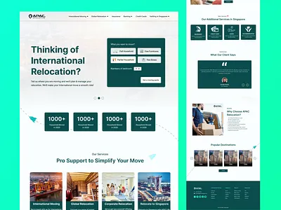 Redesign of Apacrelocation - International moving redesign website ui
