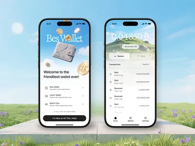 Your Friendly Bitcoin Wallet app bitcoin clean crypto design glassmorphism ios liquid glass mobile modern ui uiux wallet