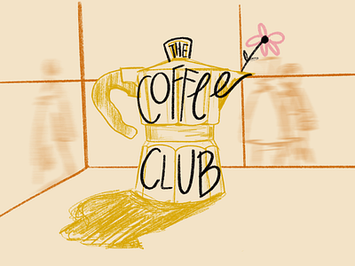 The Coffee Club cafe club coffee colorful design drawing drink flower illustration logo procreate quick shop
