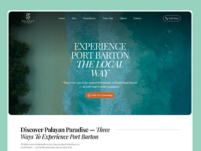 Palayan Paradise Travel Website ✦ Resort Web Design UI booking website clean ui full website design hight conversion design landing page tour tours ui design ui ux design user experience ux vtourism website website clean design