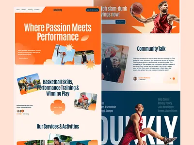 Basketball Training Academy - Sports Community Website UI basketball dynamic design landing page sports app sports ui sports website ui ux design website