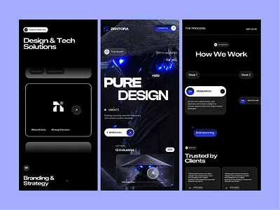 Zentora | Modern Agency App Design 3d animation branding design figma graphic design illustration logo motion graphics typography ui ux vector