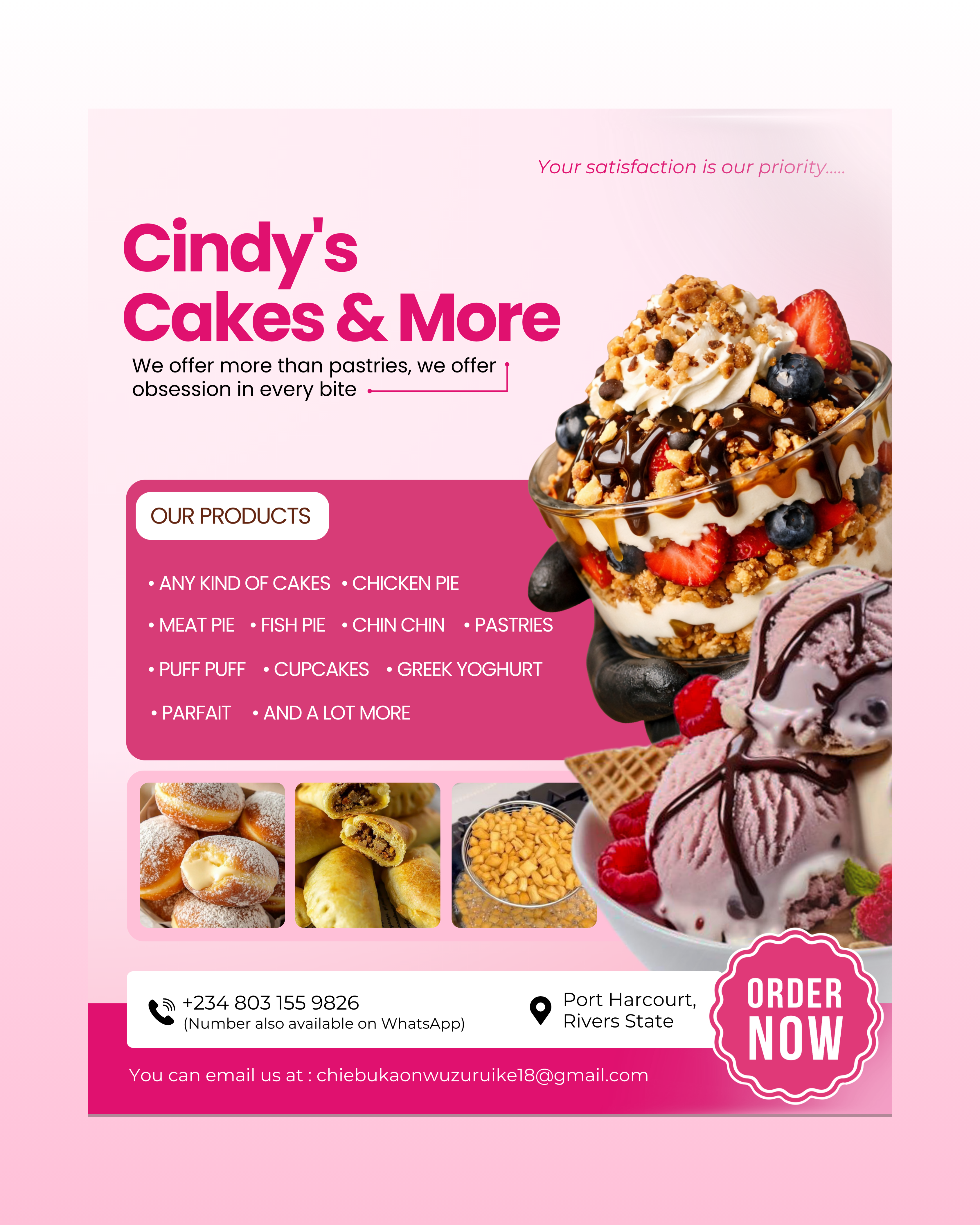 Food Flyer Design – Pastry Edition branding canva flyer design food flyer graphic design social media designs