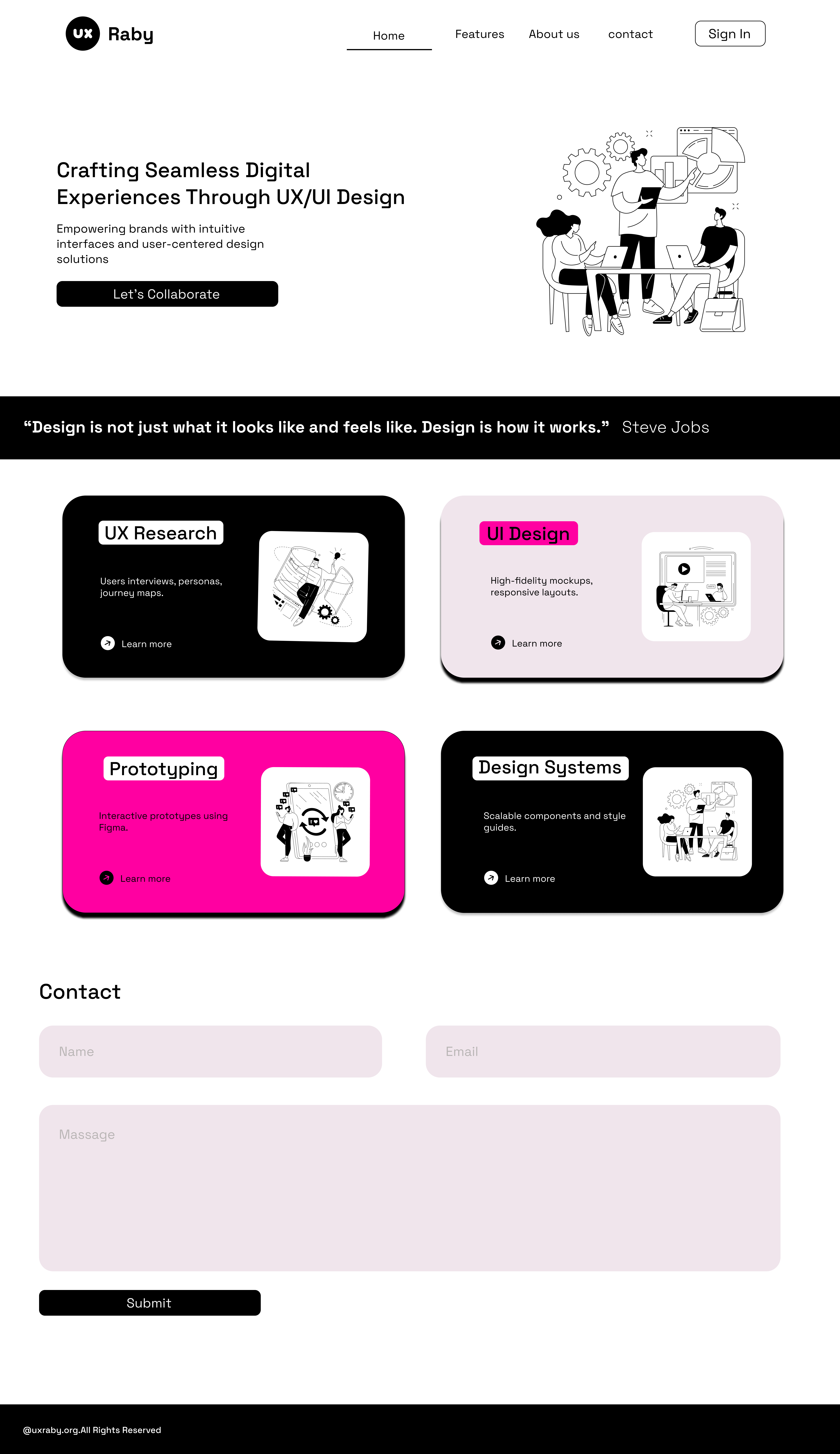 Raby web page design design home ui ux webpage