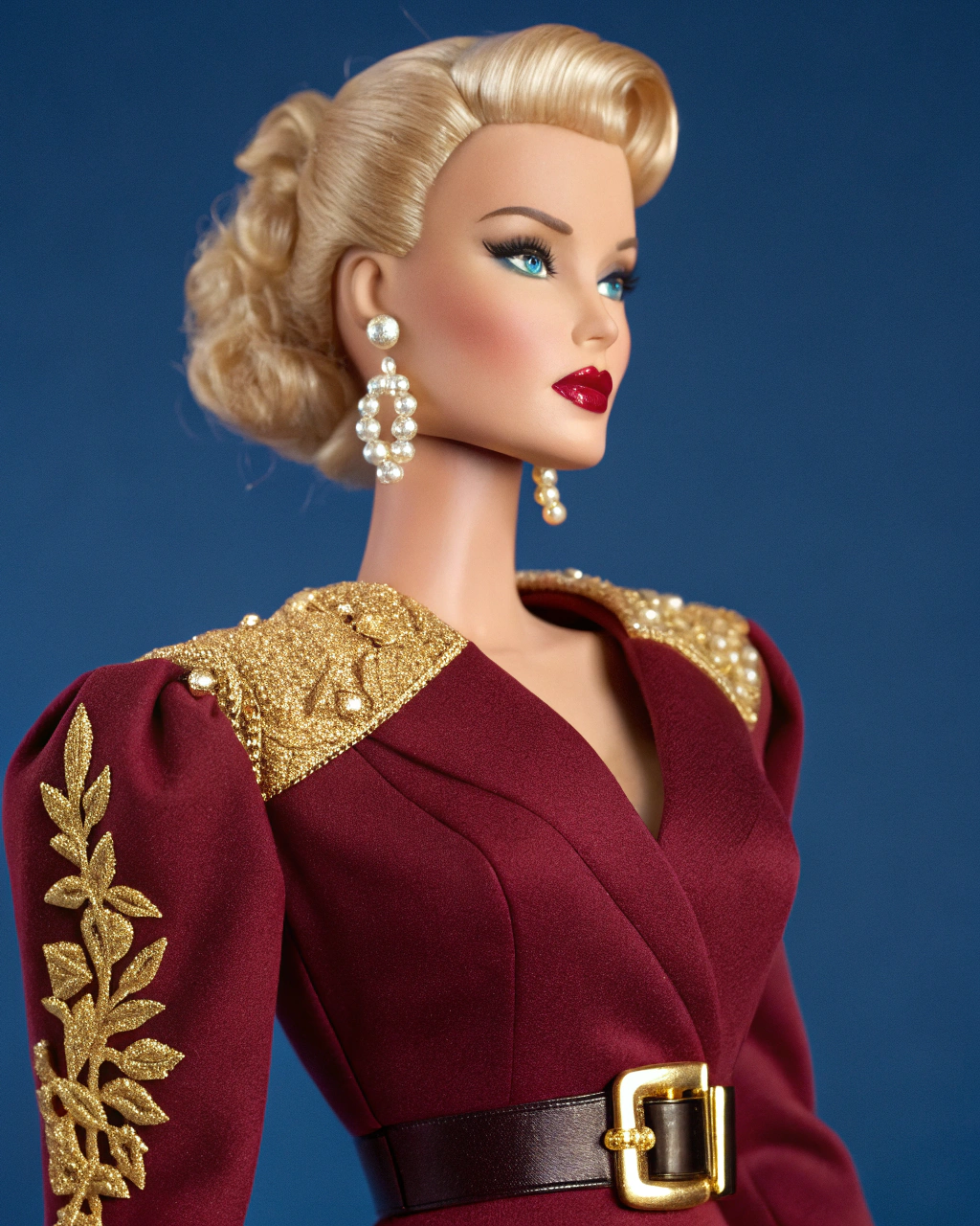 Scarlet & Gold: A Study in Timeless Glamour 3d modeling adobe illustrator art barbie doll character design concept art design design inspiration graphic design illustration