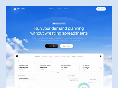 Tether. Saas Website landing page saas saas template saas ui sale sale saas sales landing page web web design webflow template website