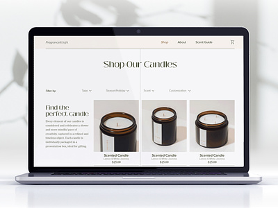 Candles selling online store candles ecommerce online store ui web website design