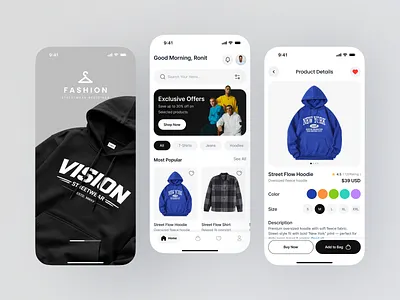 Streetwear Fashion App UI app interface app ui clean design clothing app ecommerce app fashion app fashion ecommerce fashion ui ios app minimal design mobile app design modern ui product details product page shopping app street style streetwear ui design user interface ux design