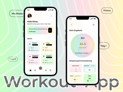 Yoga Workout App app body bodybuilding design figma fitness gym light mode minimal design product design ui ux workout yoga