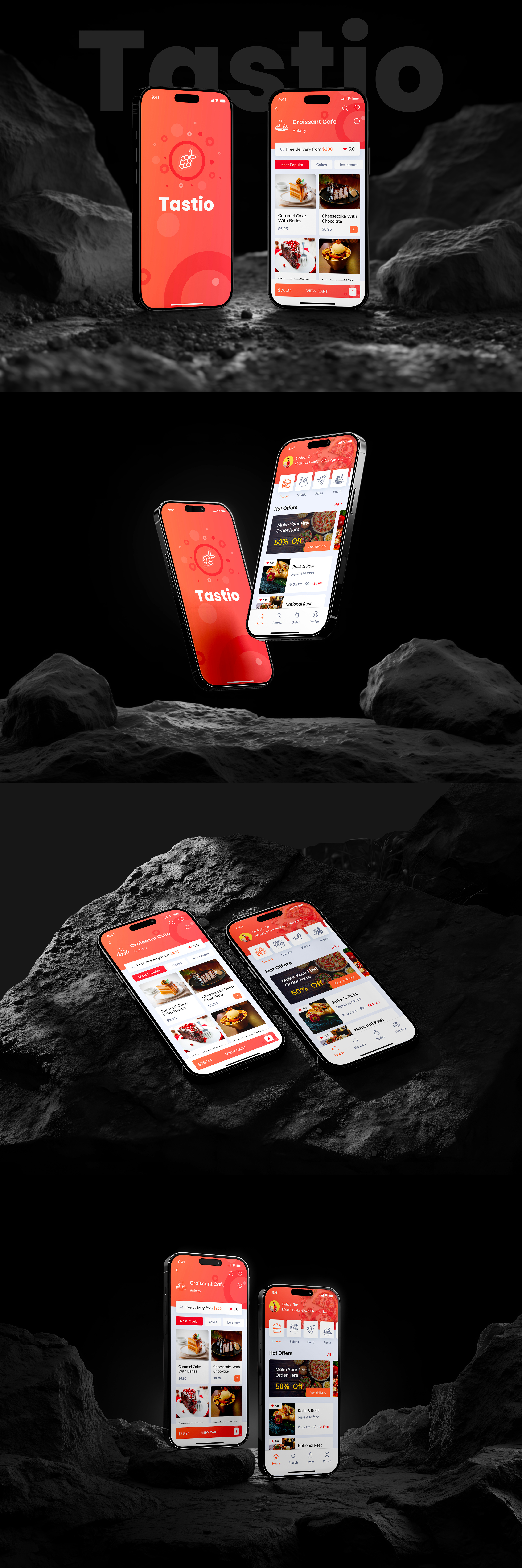Tastio | Food Delivery iOS App | UI/UX Design app app design delivery design figma figma design food food delivery app graphic design mobile mobile app restaurant ui ui design uiux user experience user interface ux ux design website