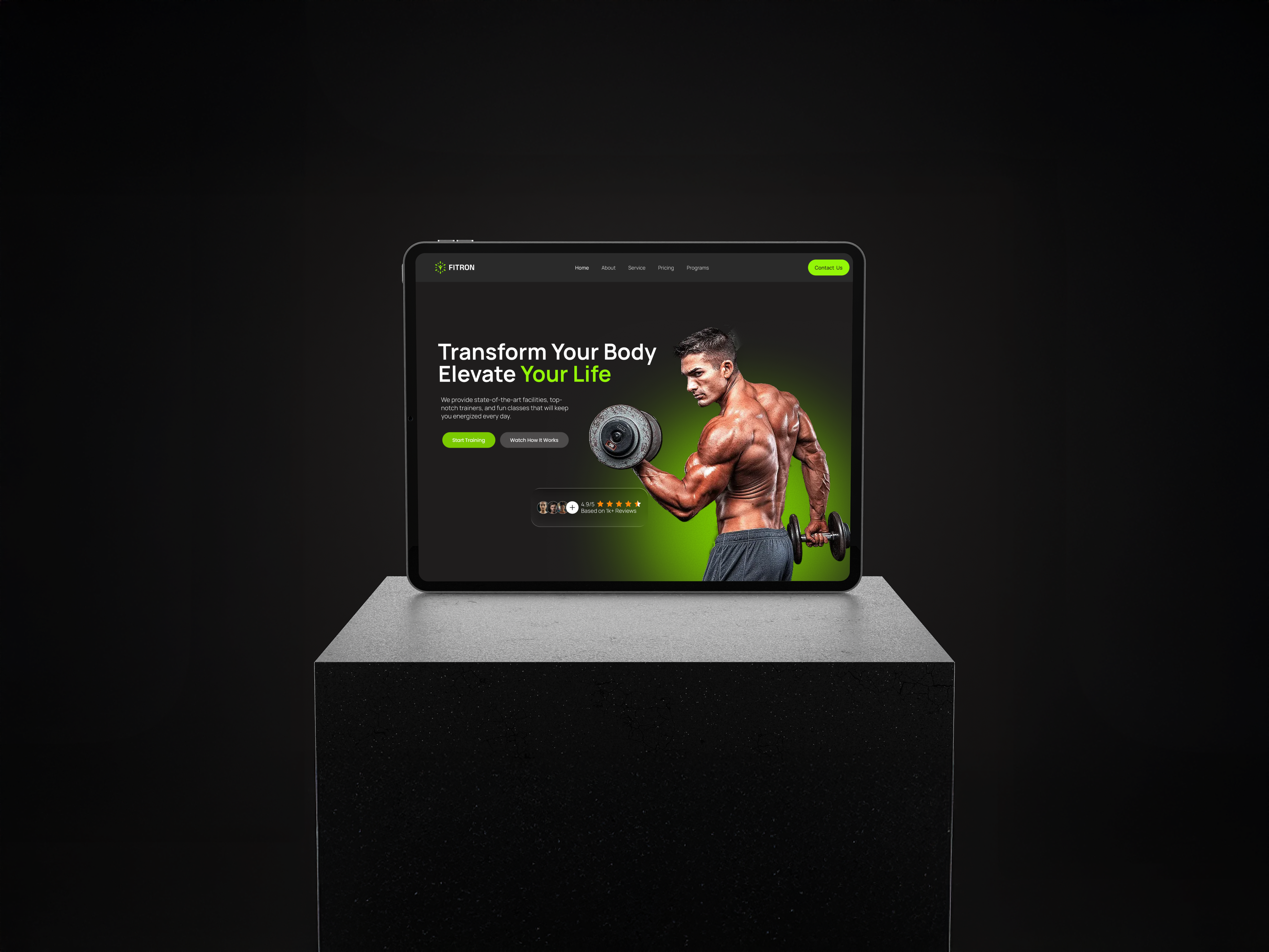Modern Fitness Landing Page Design Hero Section design fitness landing page ui uiux