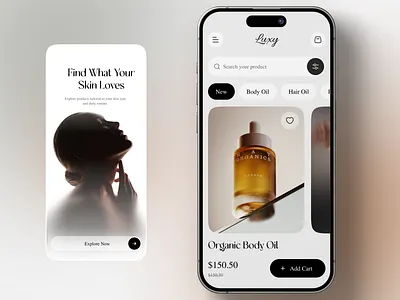 Modern Beauty Product App UI/UX app app ui clean ui e commerce app ecommerce luxury app luxury product modern app online shopping online store personal care product app product design skin health skincare skincare app skincare product start up ui