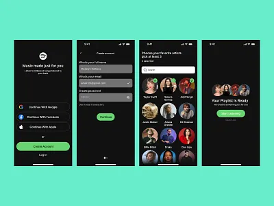 Spotify Onboarding UI Redesign Concept appdesign mobiledesign onboarding productdesign uidesign uxdesign