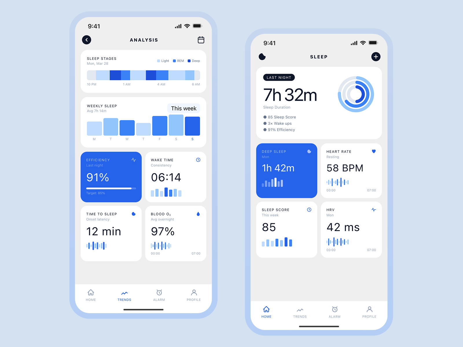 Example of Sleep tracker app