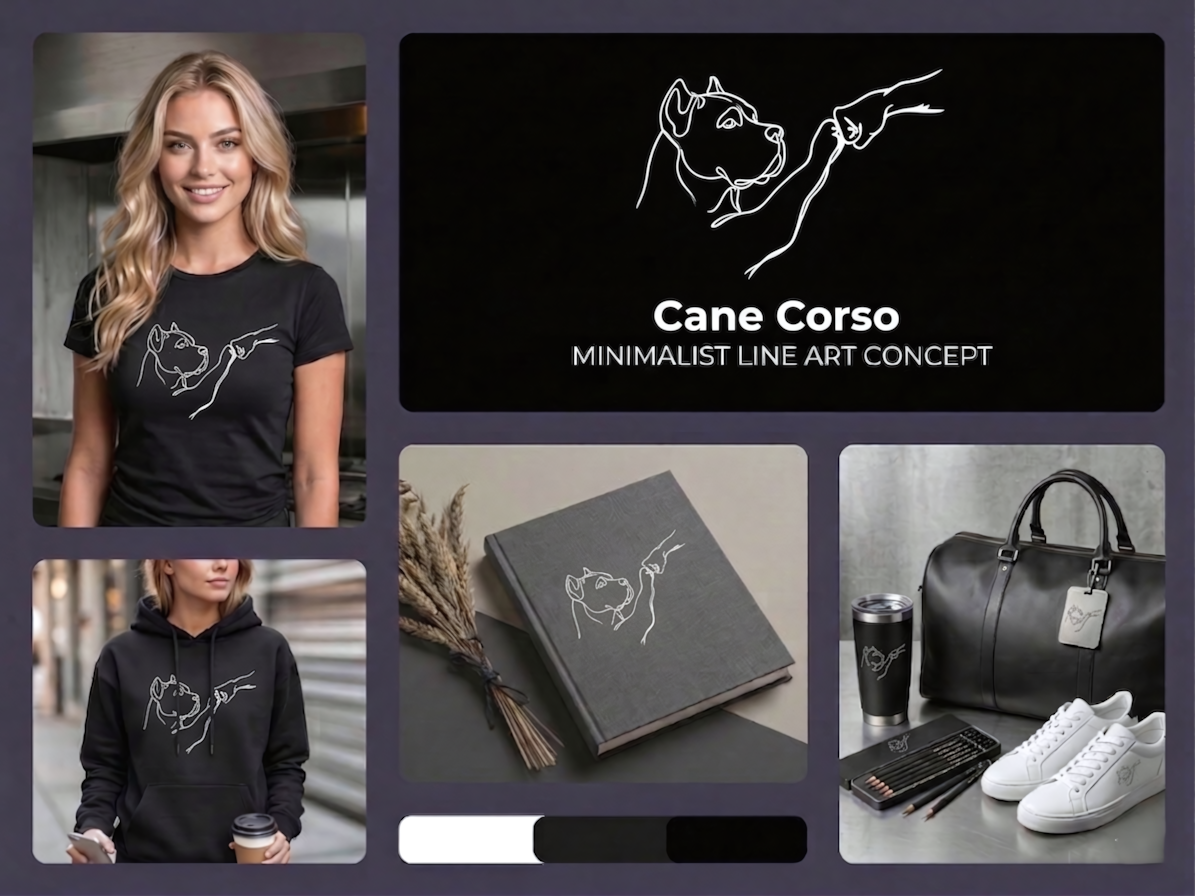 Cane Corso | Minimalist Line Art Concept branding graphic design illustration print design shirt shirt design tee