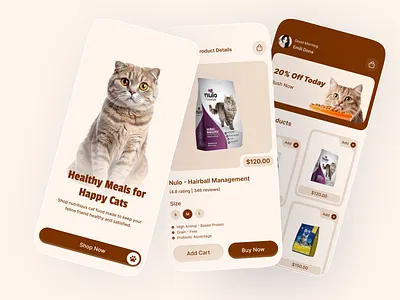 Pet Food E-Commerce Mobile App UI/UX Design appdesign cat food cat food ecommerce cleanui deliveryapp e commerce app figma minimal design modernui pet ecommerce pet food pet food ecommerce petapp petcare petfood product app productdesign shopping app ui uiux