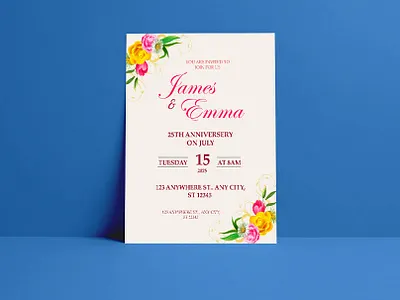 Elegant Floral 25th Anniversary || Invitation Card Design 2025 invitation 25th anniversary anniversary celebration anniversary invitation anniversary party invite celebration invitation creative invitation elegant invitation event invitation floral design floral invitation graphic design greeting card design invitation card design invitation template james and emma july invitation pink floral invitation ui design wedding anniversary card