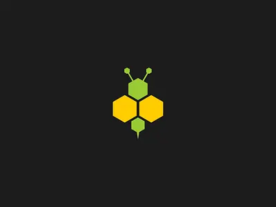 Minimalist Bee Logo bee logo beekeeping eco brand hexagon hive honey bee honey symbol insect emblem minimal bee nature logo pollination