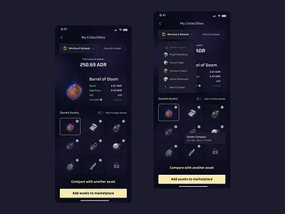 My Collectibles: Web 3 Game Aggregator blockchain crypto defi design figma game product ui