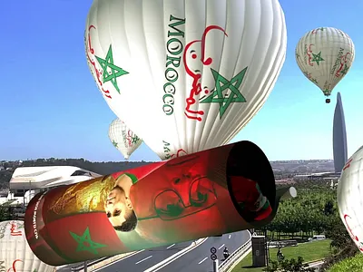 Morocco World Cup CGI Concept | Stadium Air Advertising 3d advertising aftereffects artdirection atlaslions blender3d cgi dribbbleshowcase football graphic design morocco motiongraphics rabat stadium vfx worldcup