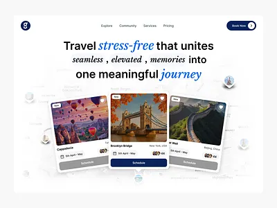Goomo - Travel Landing Page ai hero section landing page modern ui product design saas trave agency trip booking ui ux website