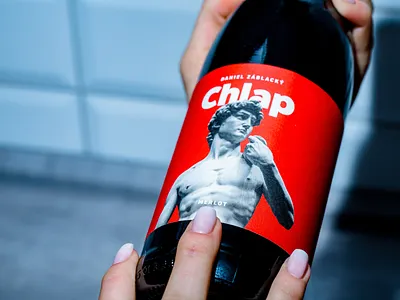 Wine label | Man alcohol etiquette label man minimalism red wine winery