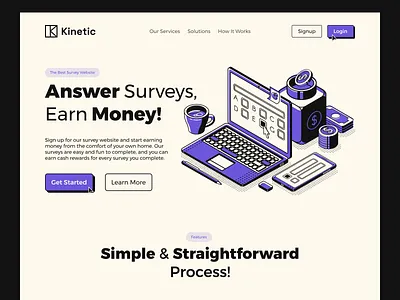 Surveys Website design illustration isometric neubrutalism survey typography ui ux website