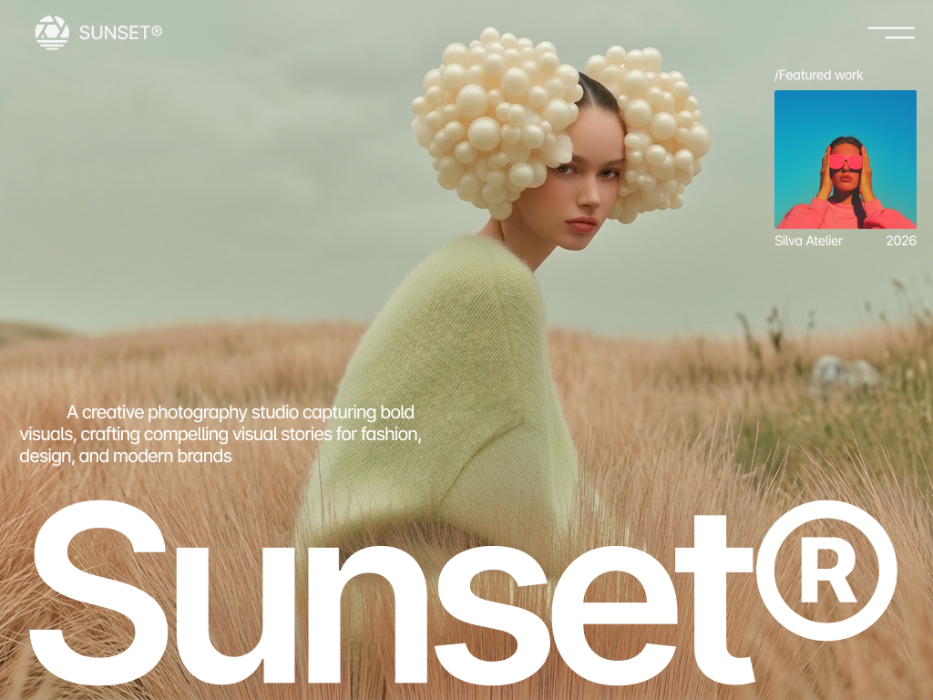 Sunset® Studios — Landing Page UI Design animation branding design figma graphic design hero section illustration landing page logo photography portfolio ui ui design ux web design web page