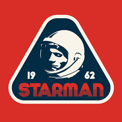 Starman badge design john glenn logo nasa patch retro space logo vintage