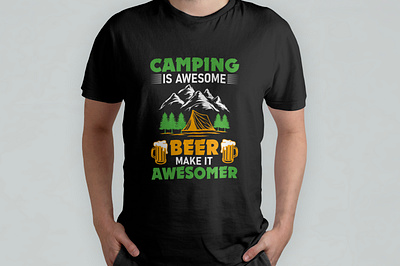 Camping T-Shirt Design adventure camp camper campfires camping campinggear campinglife campingstyle campsite custom hiking nature outdoors t shirt travel typography vector ventage
